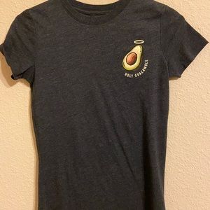 figure fitting avocado shirt